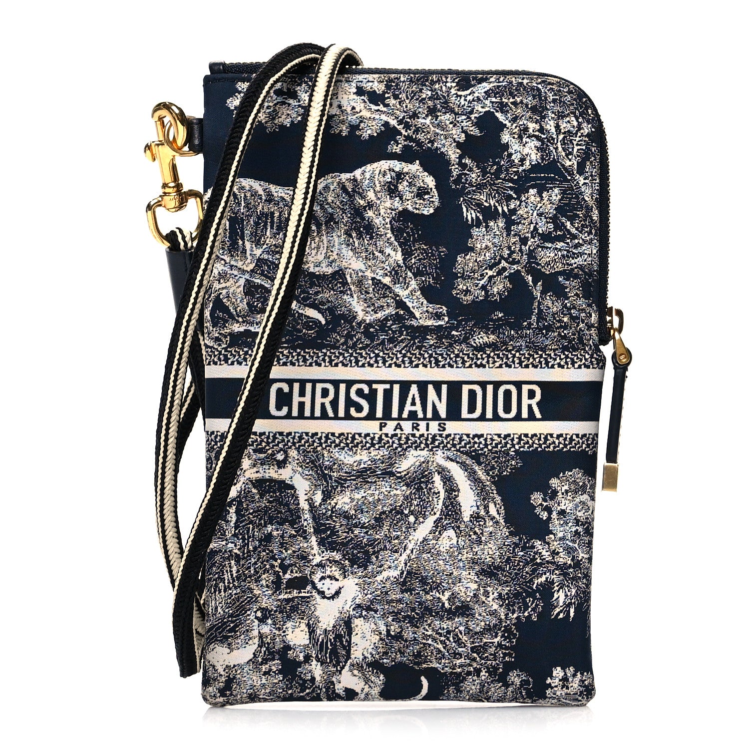 Christian Dior Technical Fabric Embroidered Toile De Jouy DiorTravel Multifunction Pouch Blue 3 of 11