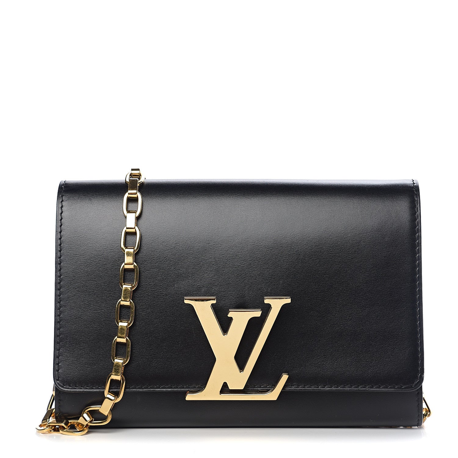 Louis Vuitton Calfskin Chain Louise MM Black 1 of 9