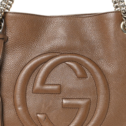 Gucci Pebbled Calfskin Medium Soho Chain Shoulder Bag Maple Brown 8 of 12