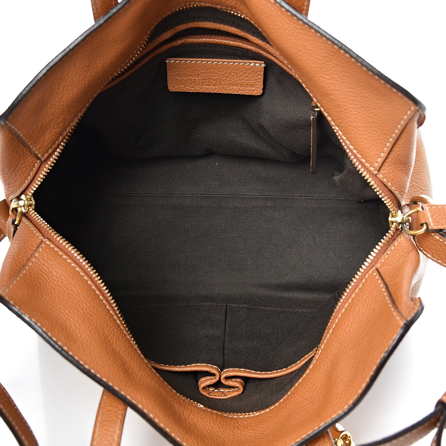 Alexander McQueen Pebbled Calfskin Small Skull Padlock Zip Around Tote Tan 4 of 13