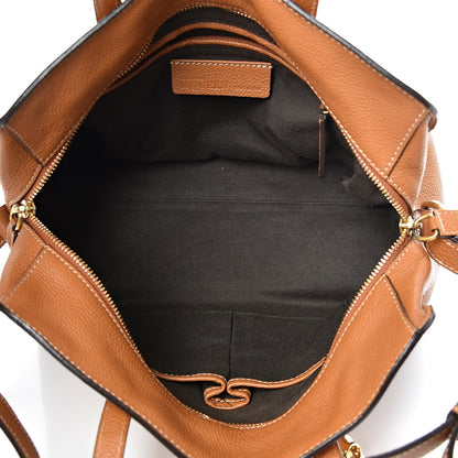 Alexander McQueen Pebbled Calfskin Small Skull Padlock Zip Around Tote Tan 4 of 13