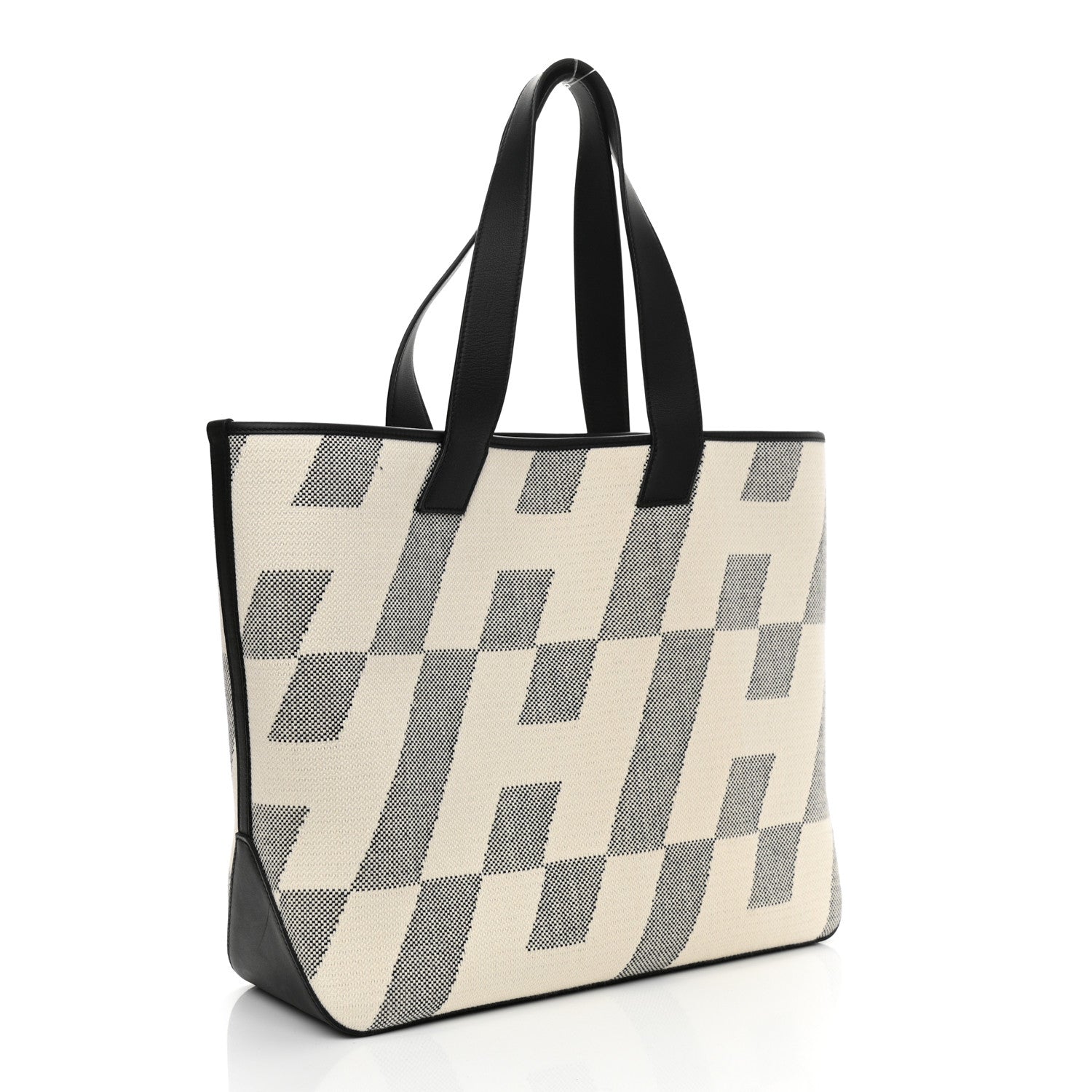 Hermes Swift H Canvas Cabas H En Biais 40 Black Ecru 3 of 10