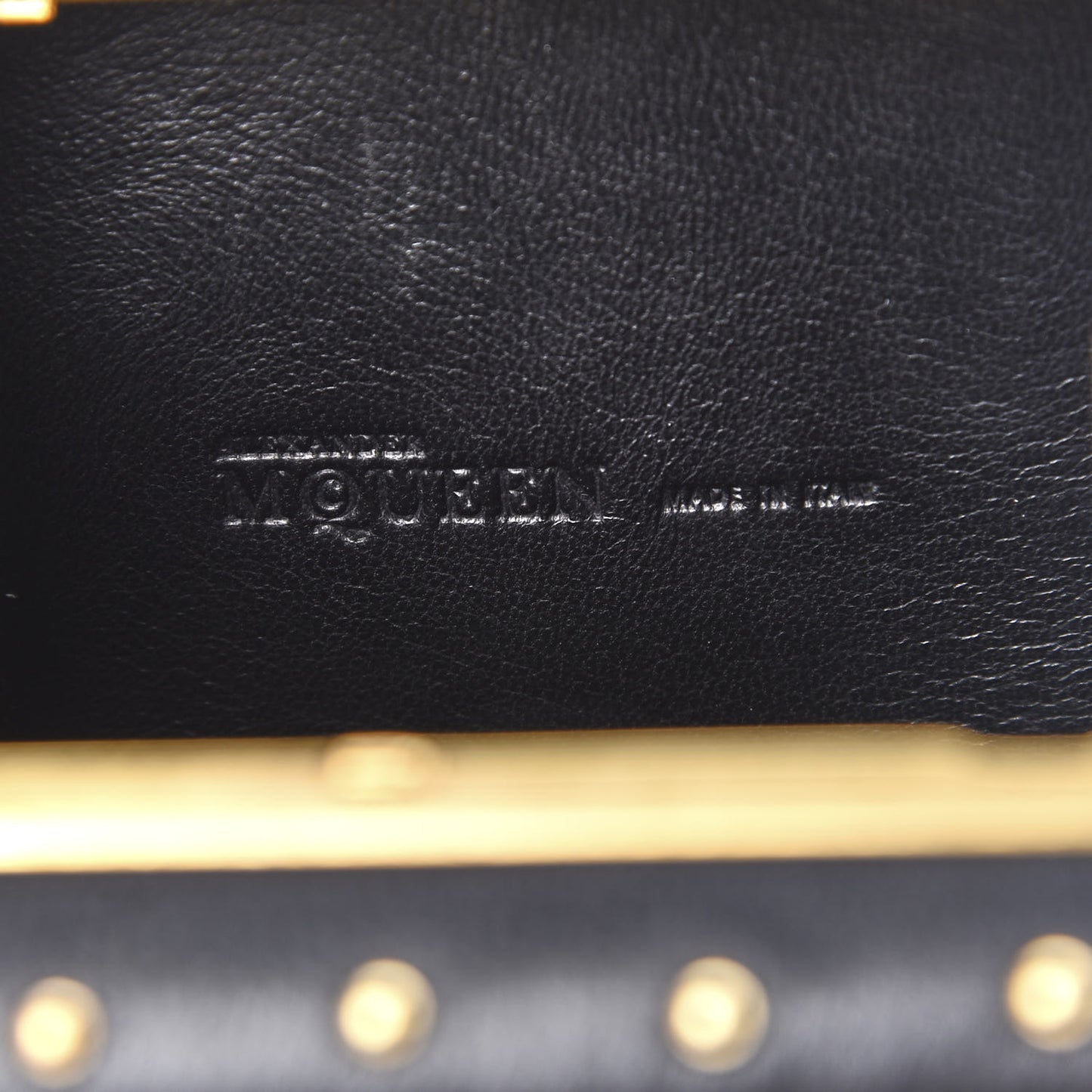 Nappa Studded Skull Box Chain Clutch Black Gold