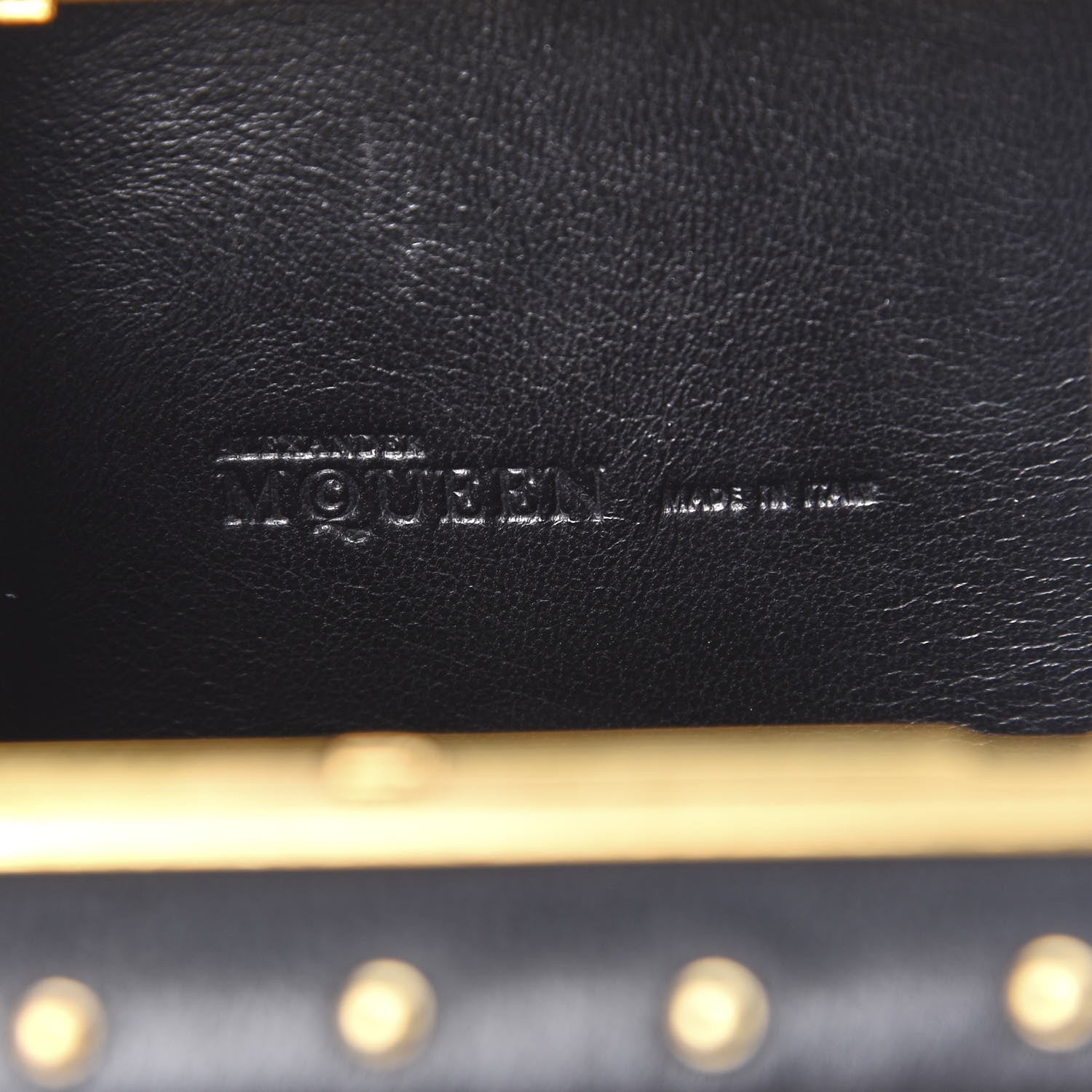 Alexander McQueen Nappa Studded Skull Box Chain Clutch Black Gold 6 of 10