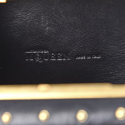 Alexander McQueen Nappa Studded Skull Box Chain Clutch Black Gold 6 of 10