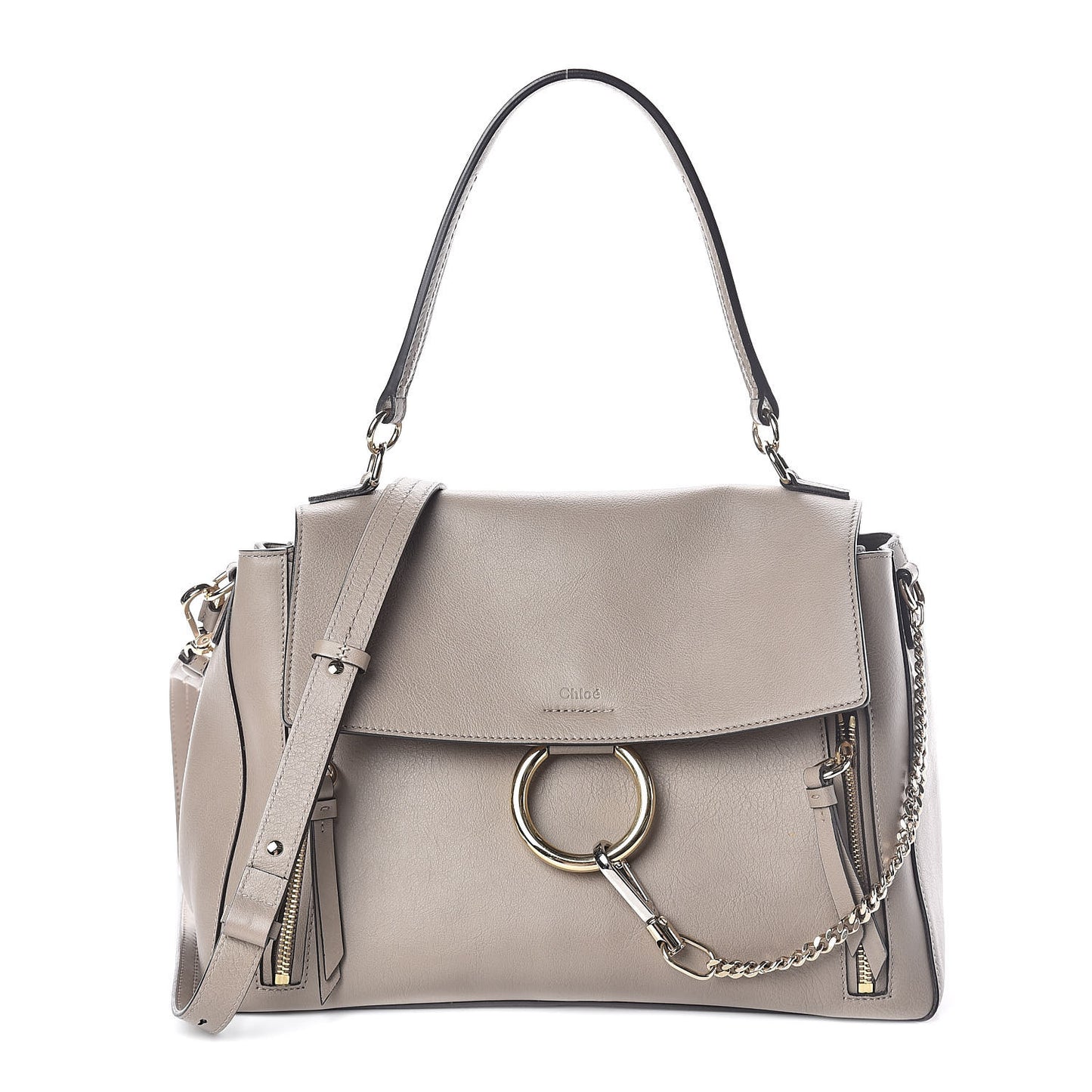 Calfskin Medium Faye Day Shoulder Bag Motty Grey