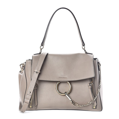 Chloe Calfskin Medium Faye Day Shoulder Bag Motty Grey 1 of 9