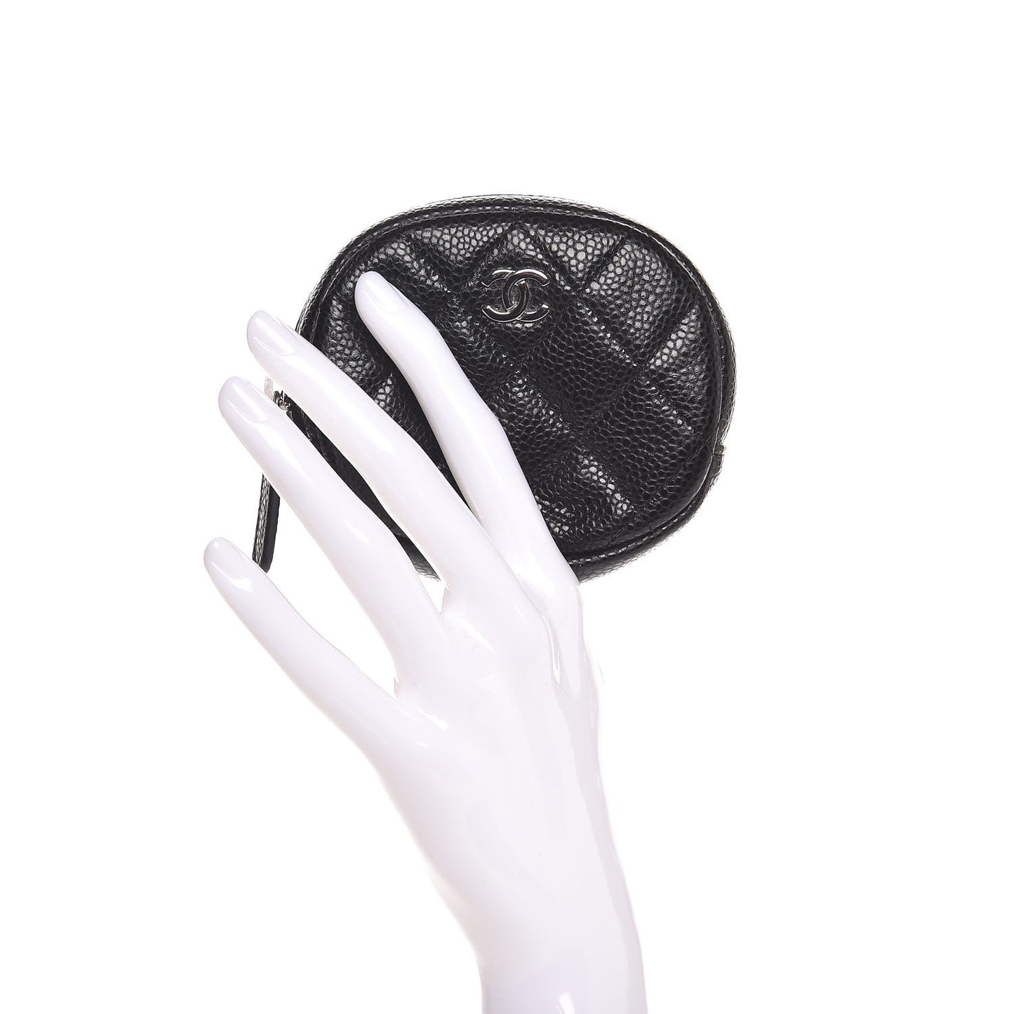 Caviar Quilted Zip Around Classic Coin Purse Black