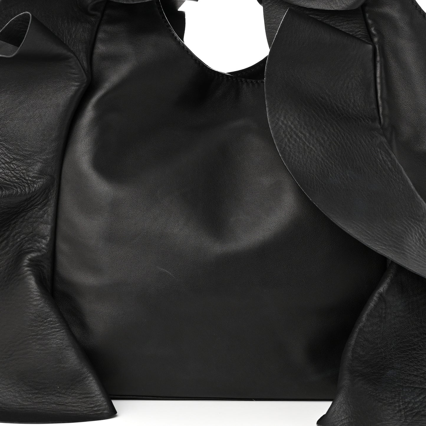 Nappa Ruffled Hobo Black