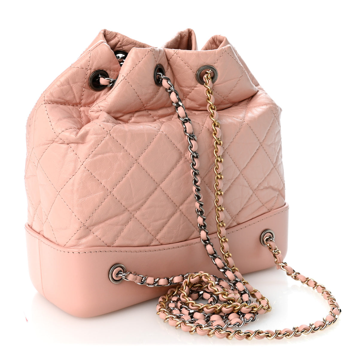 Chanel Aged Calfskin Quilted Small Gabrielle Backpack Pink 2 of 9