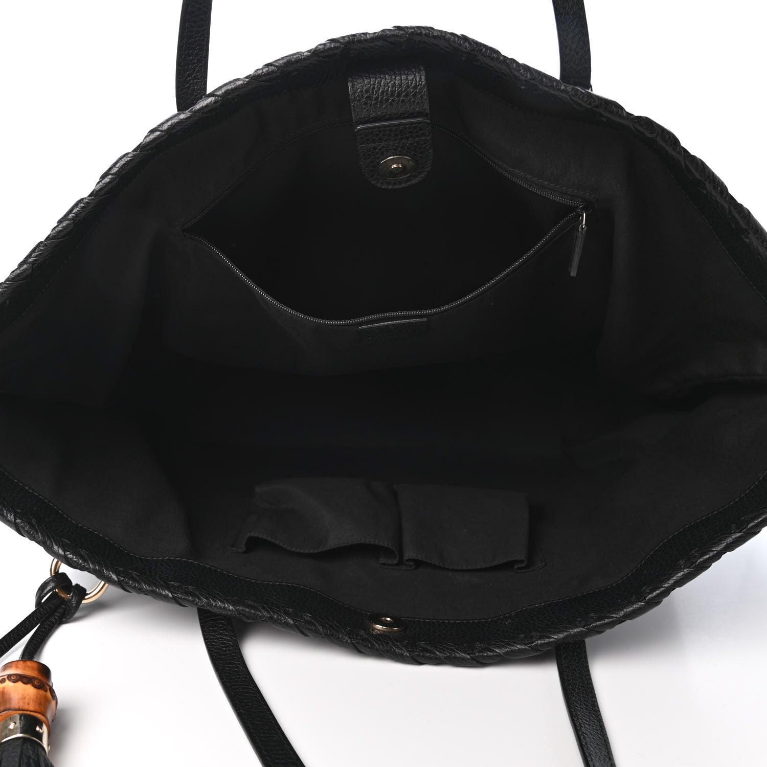 Gucci Monogram Peggy Braided Tote Black 3 of 4
