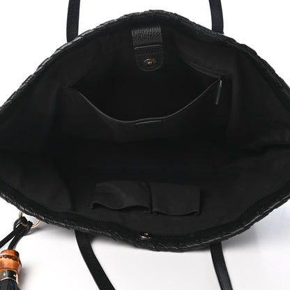 Gucci Monogram Peggy Braided Tote Black 3 of 4