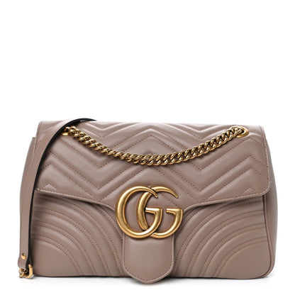 Gucci Calfskin Matelasse Medium GG Marmont Shoulder Bag Porcelain Rose 1 of 5
