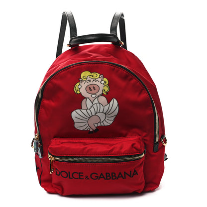 Dolce & Gabbana Nylon Year Of The Pig Backpack Red Multicolor 1 of 10
