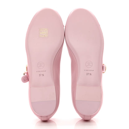 Chanel Lambskin Mary Jane Flats 37.5 Pink 5 of 8