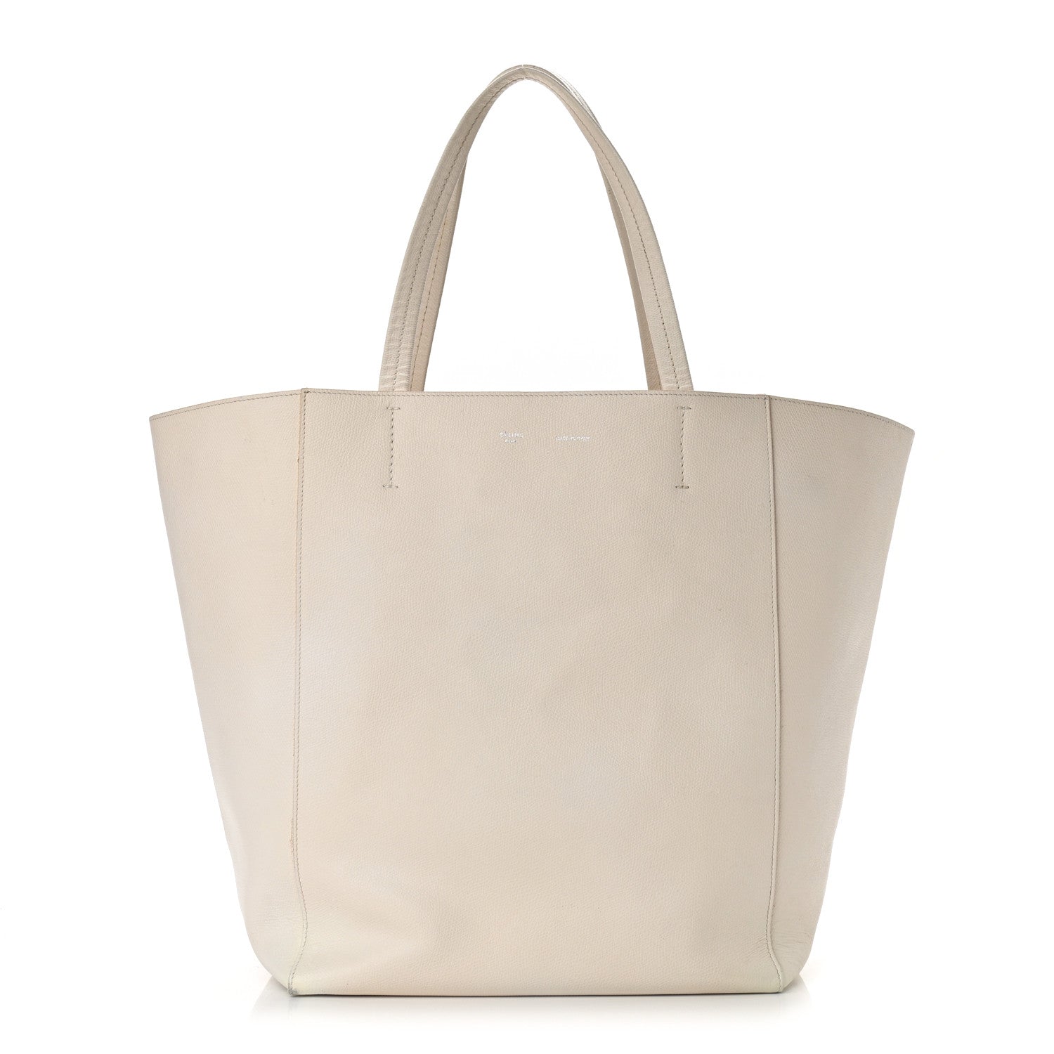 Celine Grained Calfskin Medium Horizontal Cabas Phantom White 1 of 8