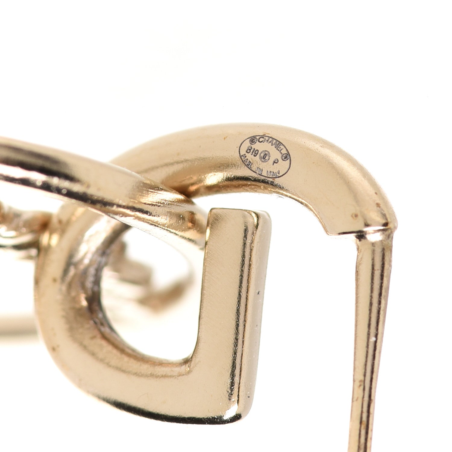 Chanel Baguette Crystal High Society CC Drop Earrings Gold 4 of 5
