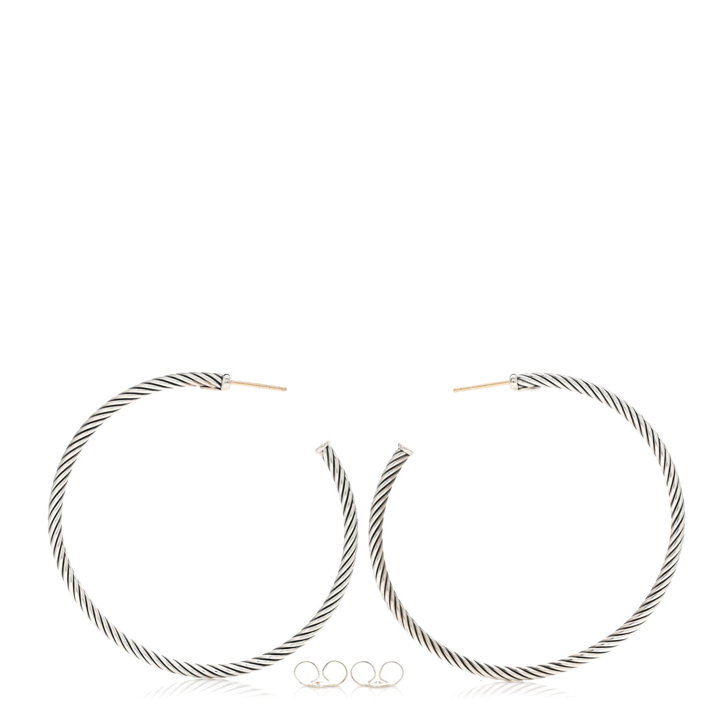 Sterling Silver Extra Large Cable Classics Hoop Earrings