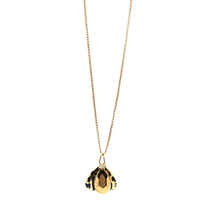 Christian Dior Metal Leopard Teardrop Necklace Gold 1 of 5