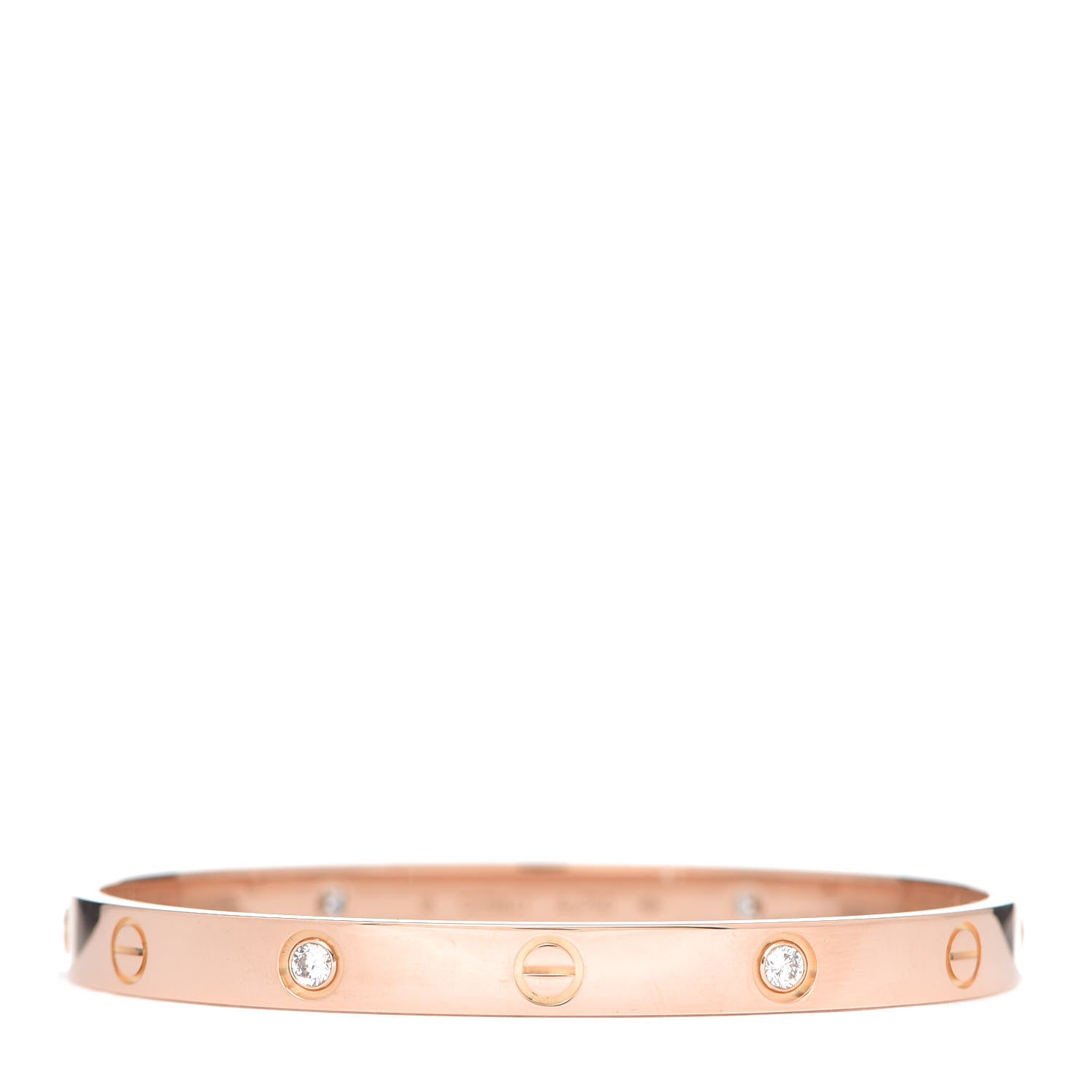 Cartier 18K Pink Gold 4 Diamond LOVE Bracelet 18 1 of 7