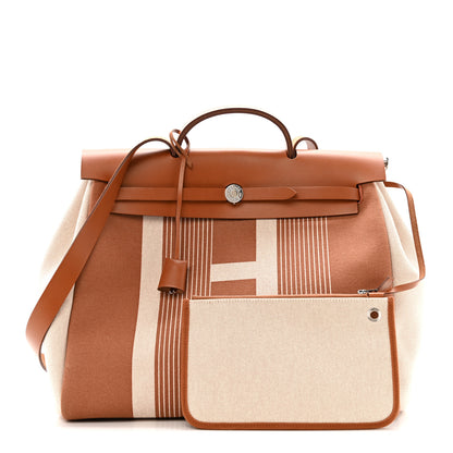 Hermes Vache Hunter Toile H Vibration Herbag Zip 39 MM Fauve Ecru Beige 3 of 14