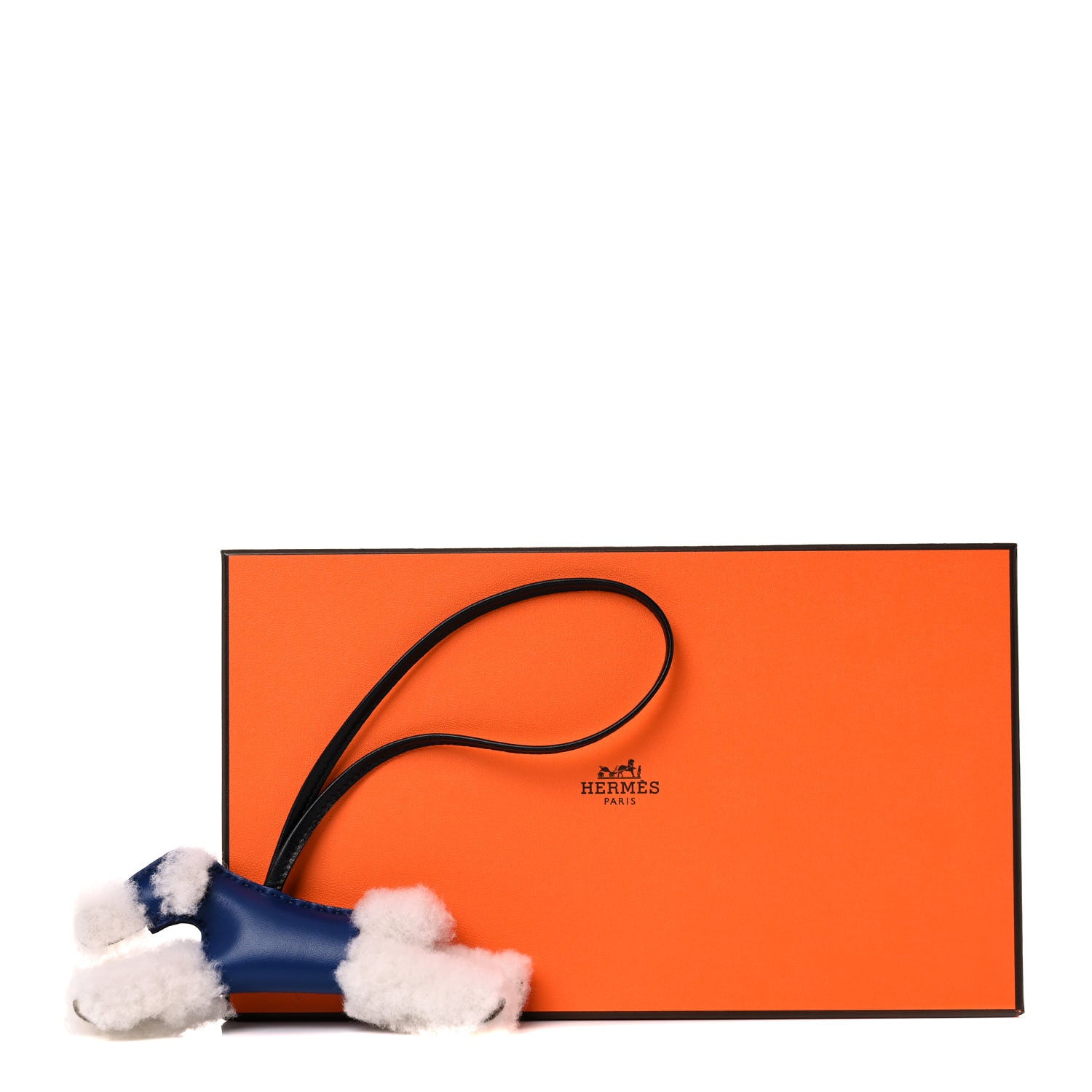 Hermes Milo Lambskin Shearling Budy Charm Bleu Saphir 4 of 4