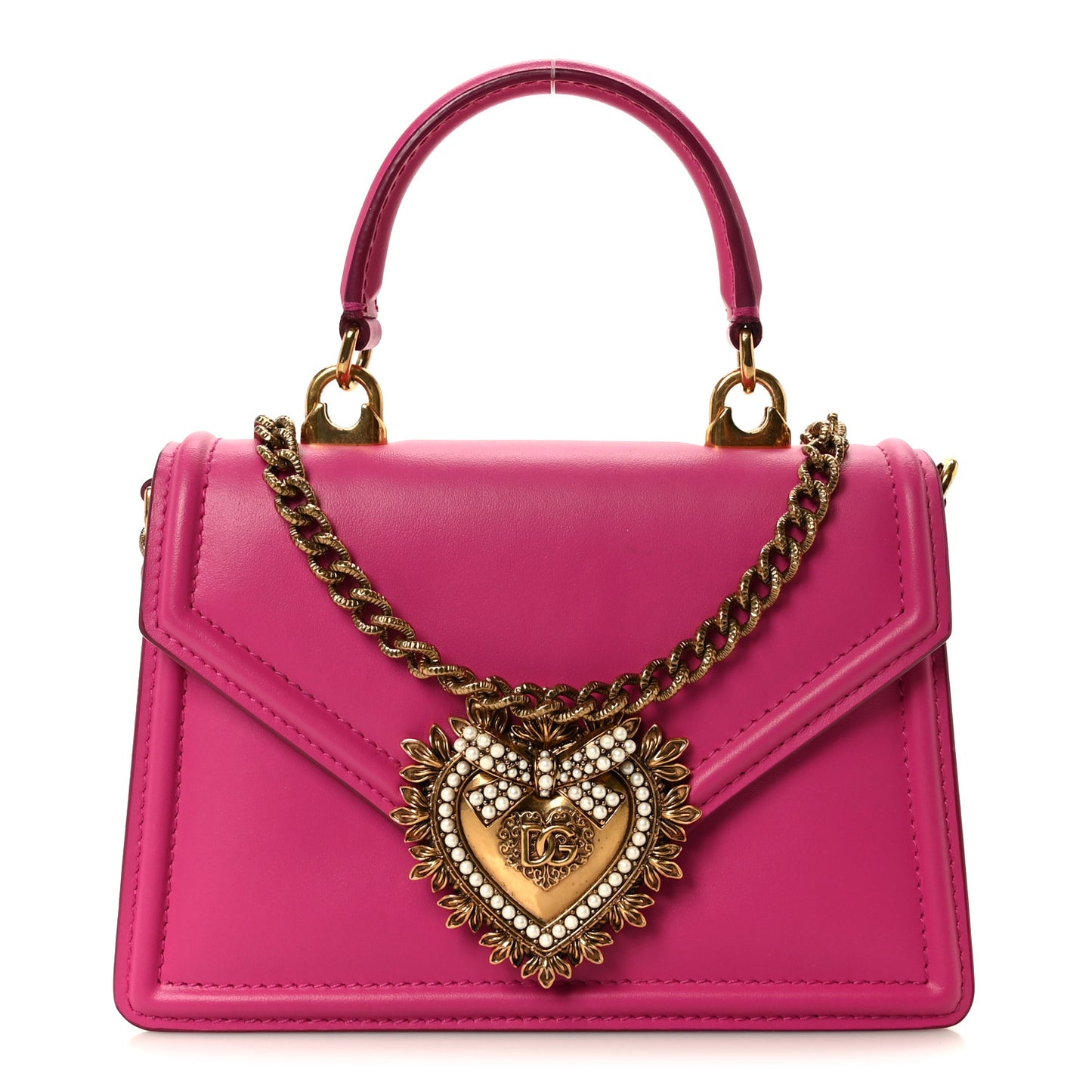 Smooth Calfskin Small Devotion Envelope Top Handle Bag Pink