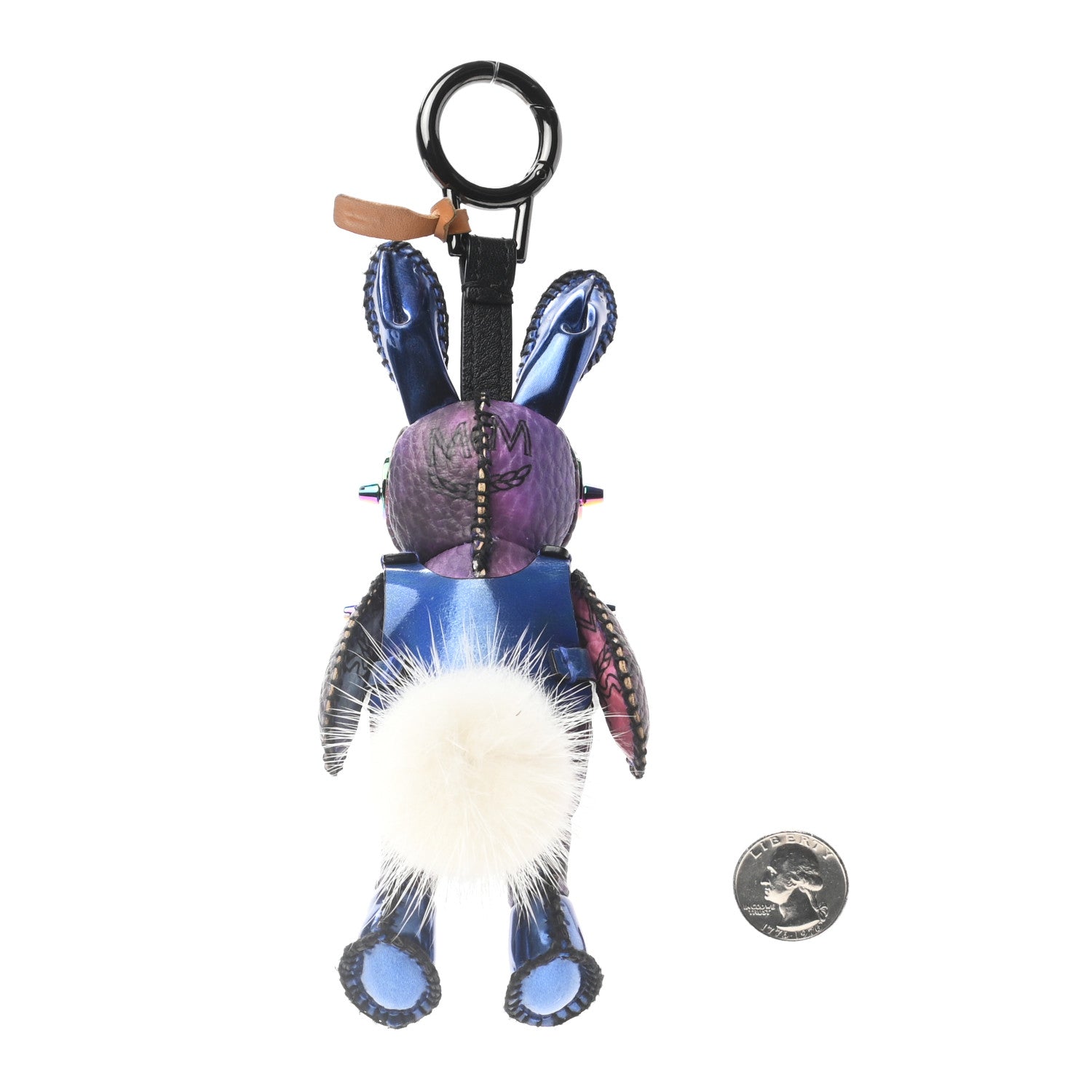 MCM Visetos Rabbit Key Ring Bag Charm Purple 2 of 4