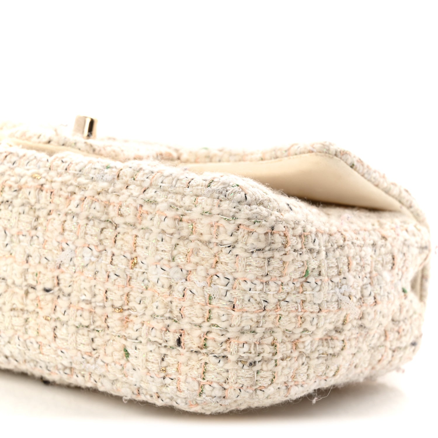 Chanel Tweed Quilted Mini Rectangular Flap Off White 10 of 10
