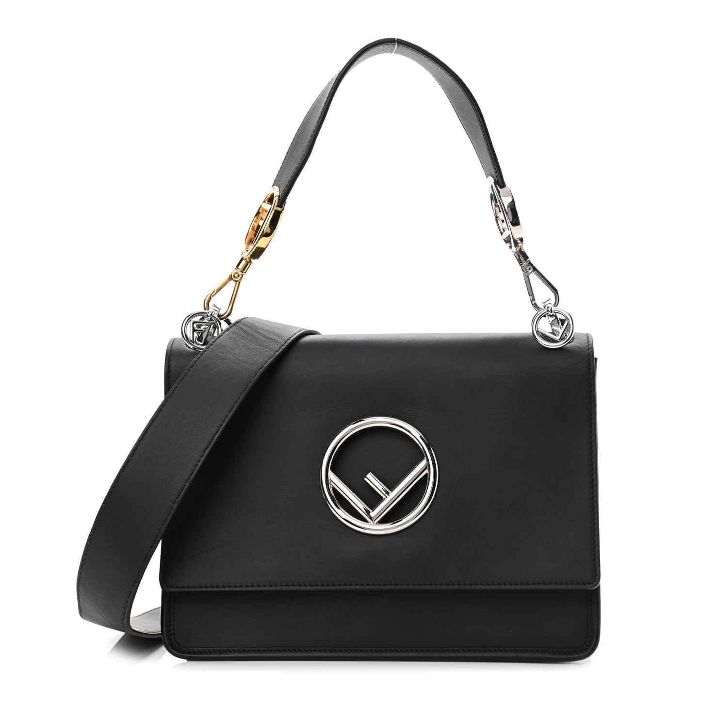 Vitello Century Opaco F is Fendi Kan I Shoulder Bag Black
