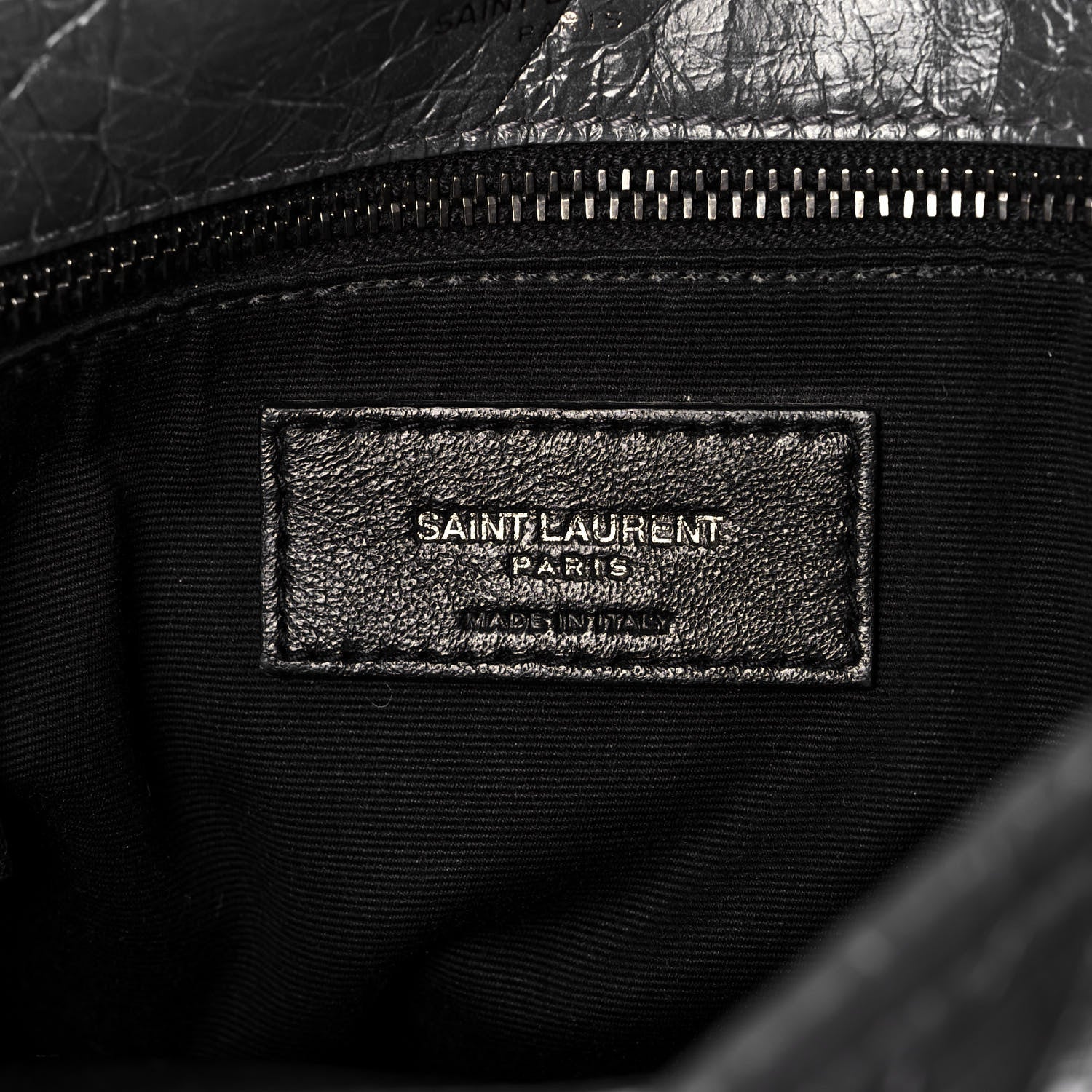 Saint Laurent Crinkled Calfskin Matelasse Monogram Medium Niki Chain Satchel Fog 10 of 13
