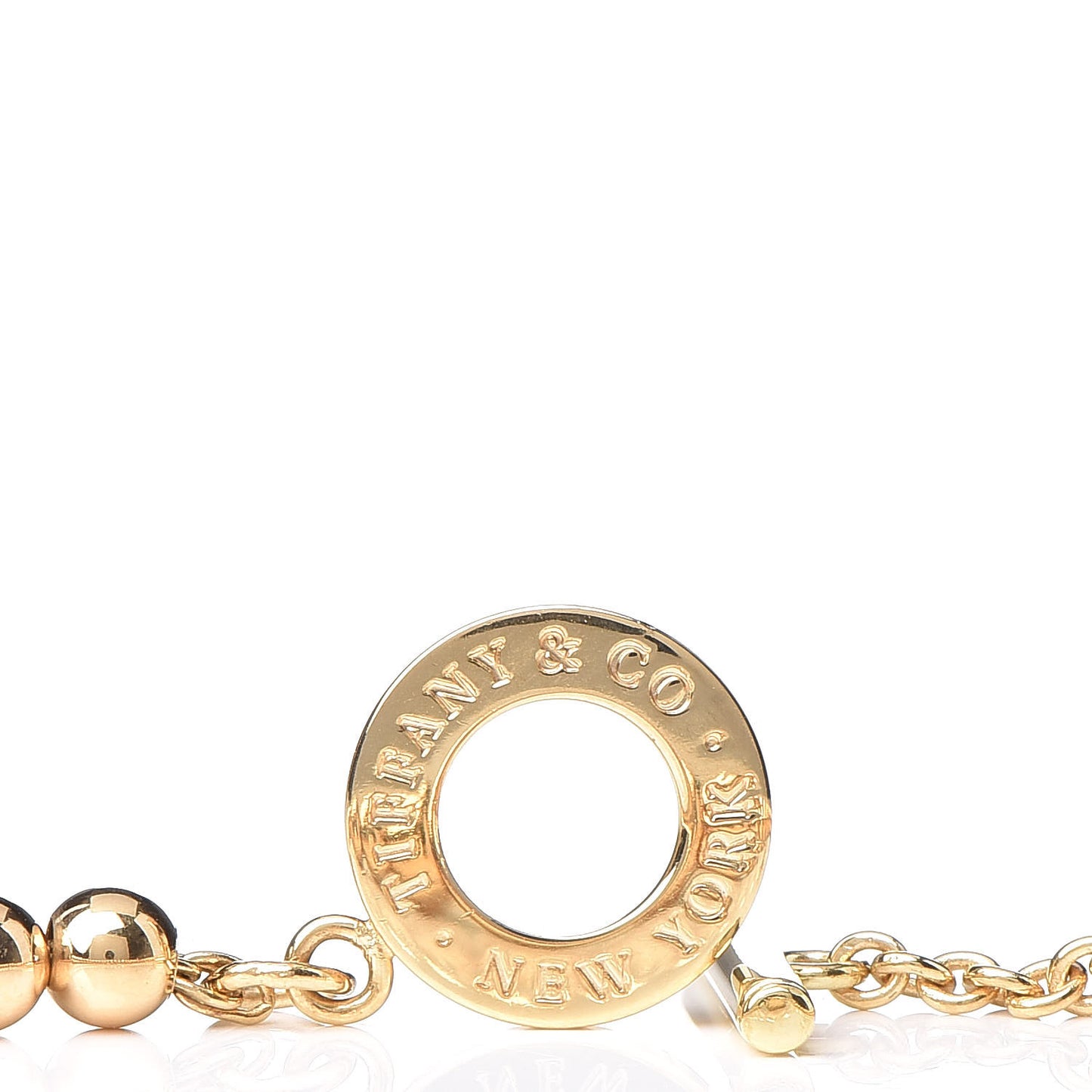 18K Yellow Gold 4mm Beads Toggle Bracelet