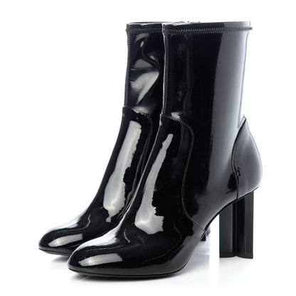 Louis Vuitton Patent Silhouette Ankle Boots 38.5 Black 3 of 11