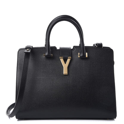 Saint Laurent Tweed Calfskin Embossed Classic Small Cabas Y Bag Black 1 of 14