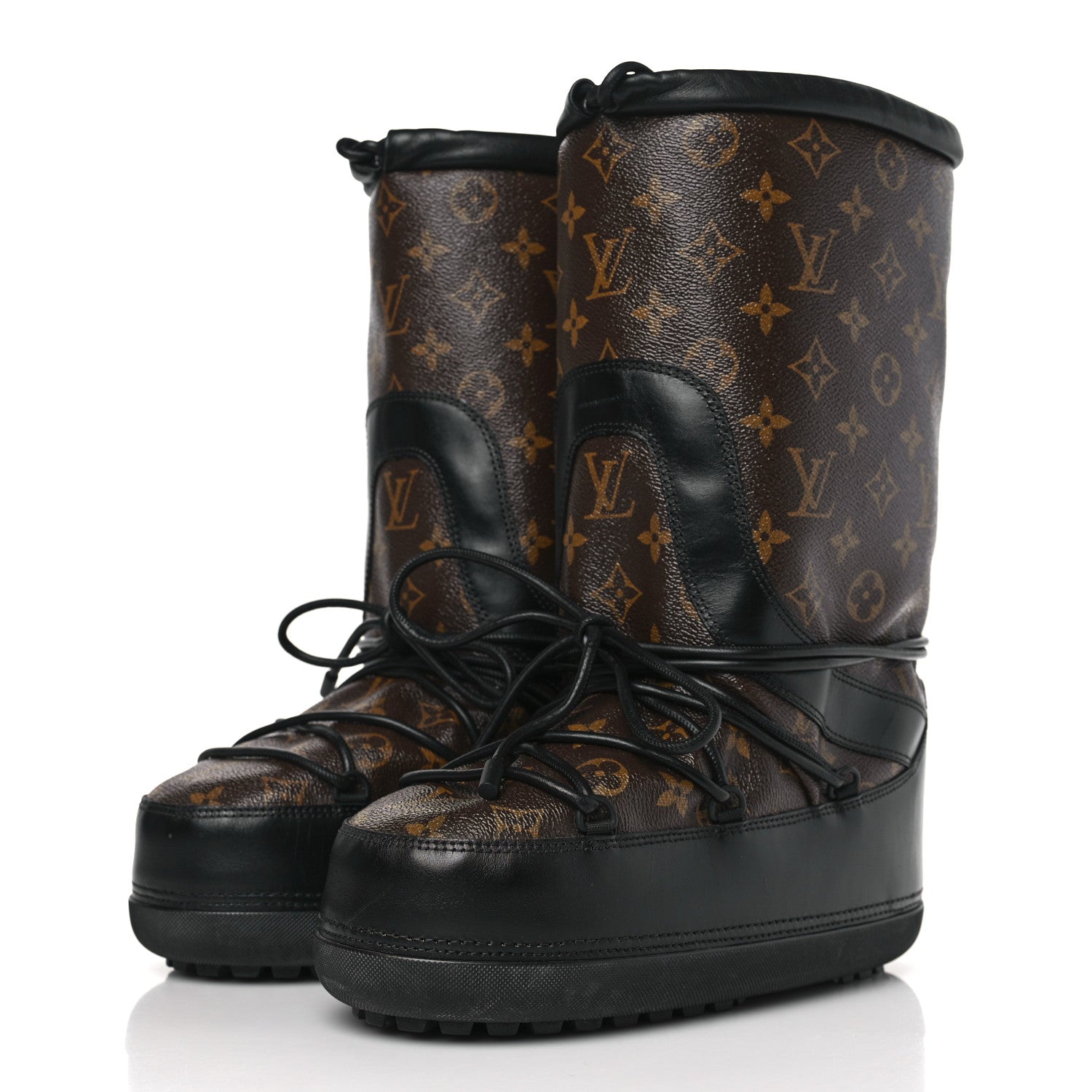 Louis Vuitton Calfskin Monogram Apres Flat Tall Boots 38 Black 3 of 5