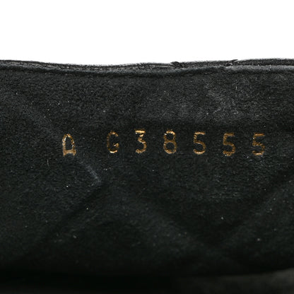 Chanel Lambskin Quilted CC Wedge Sandals 38 Black 7 of 10