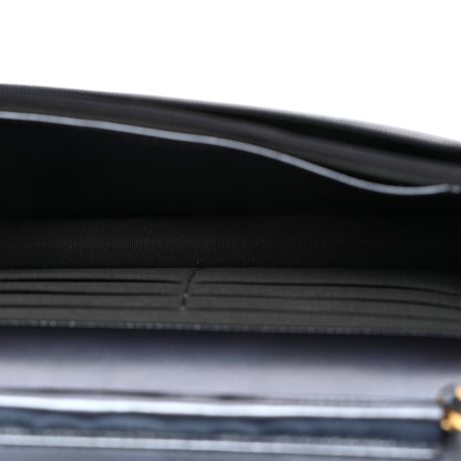 Chanel Metallic Lambskin Wallet On Chain WOC Dark Blue 5 of 11