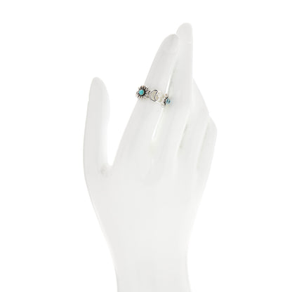 Gucci Sterling Silver Mother of Pearl Blue Topaz Flower Marmont Double G Ring 51 5.75 2 of 6