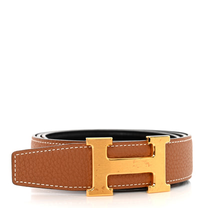 Hermes Swift Togo 32mm H Belt 90 Black Gold 3 of 11