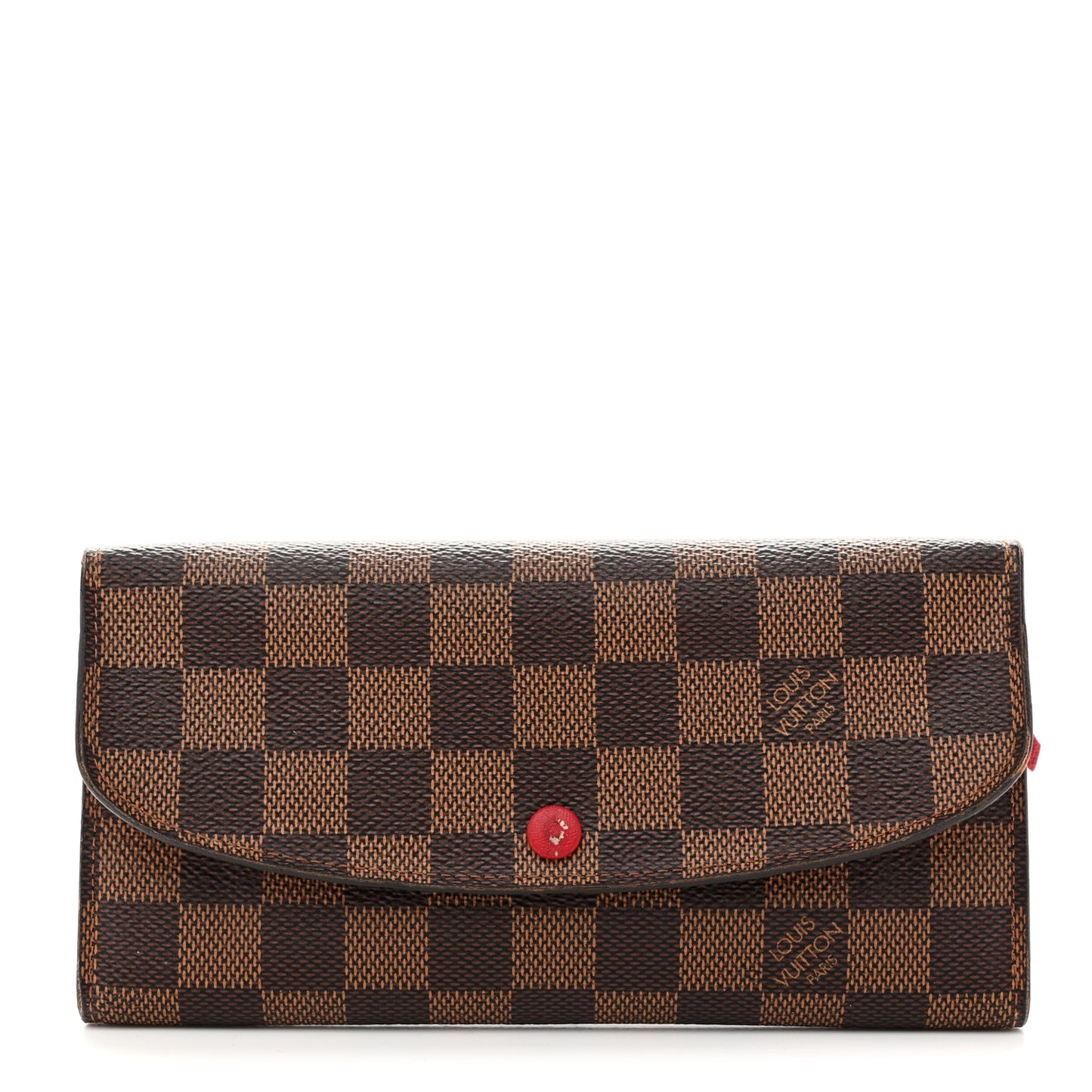 Damier Ebene Emilie Wallet Red