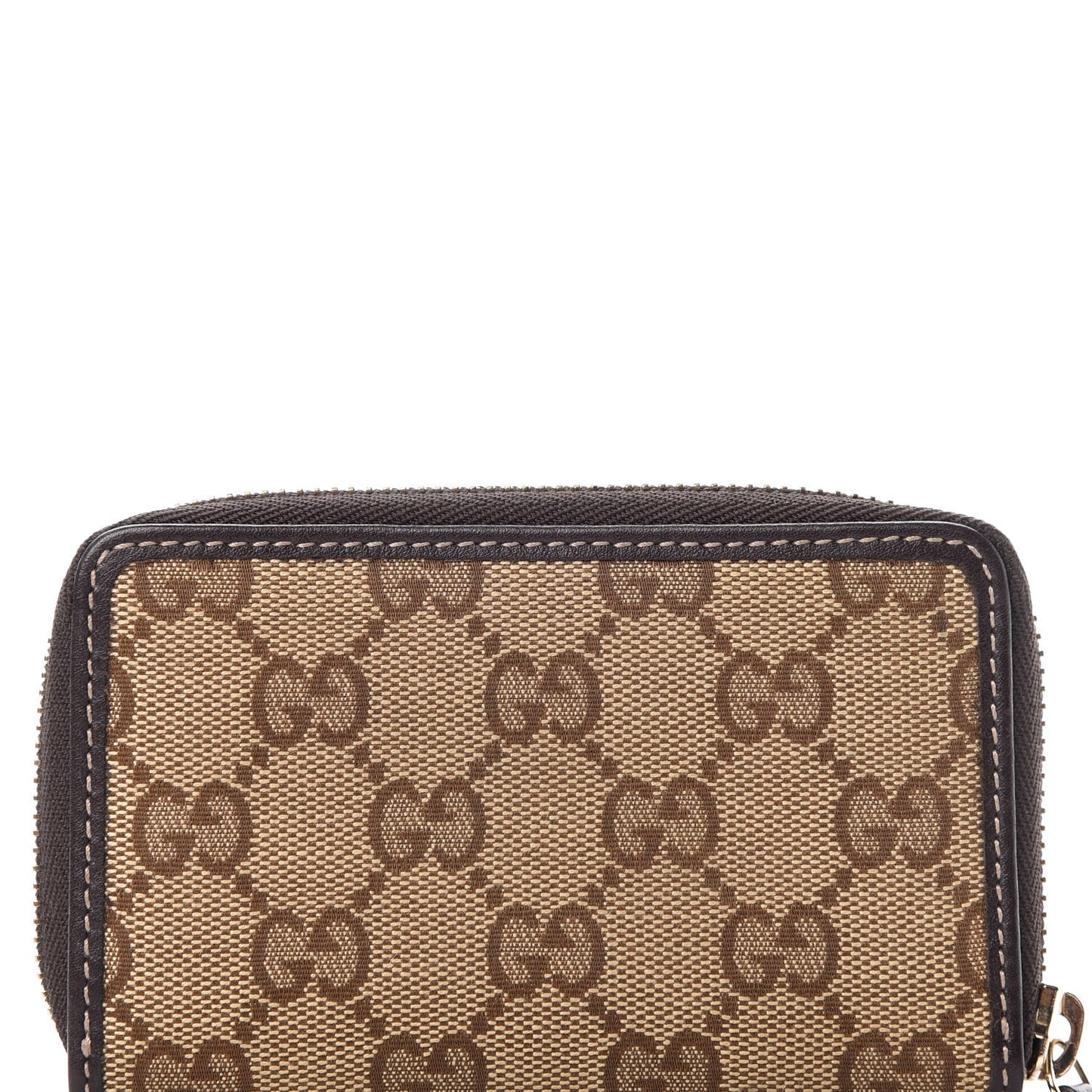 Monogram Zip Around Card Case Brown