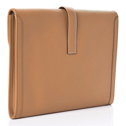 Hermes Courchevel Jige GM Clutch Gold 3 of 8