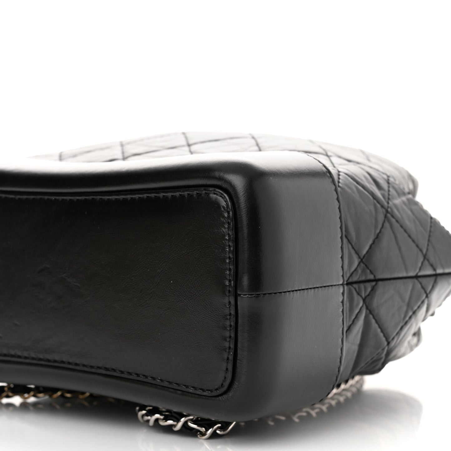 Aged Calfskin Quilted Small Gabrielle Backpack Black