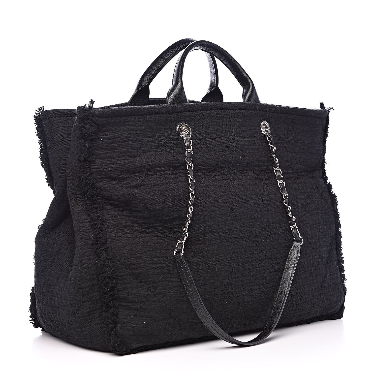 Chanel Canvas Extra Large Double Face Shopping Tote Black 3 of 10