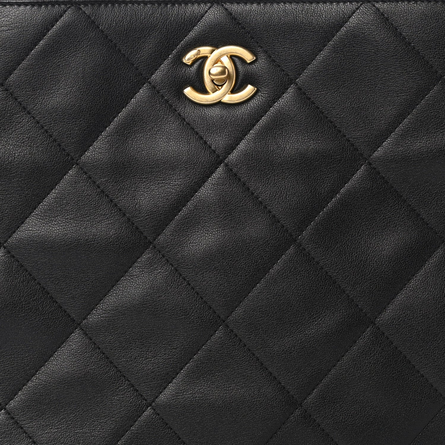 Chanel Calfskin Quilted Chain Shopping Tote Black 8 of 10