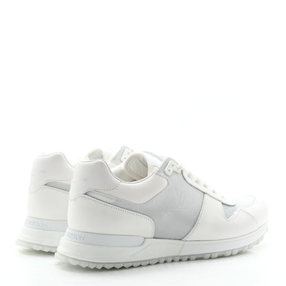 Louis Vuitton Iridescent Textile Monogram Calfskin Mens Run Away Sneakers 7 White 4 of 12