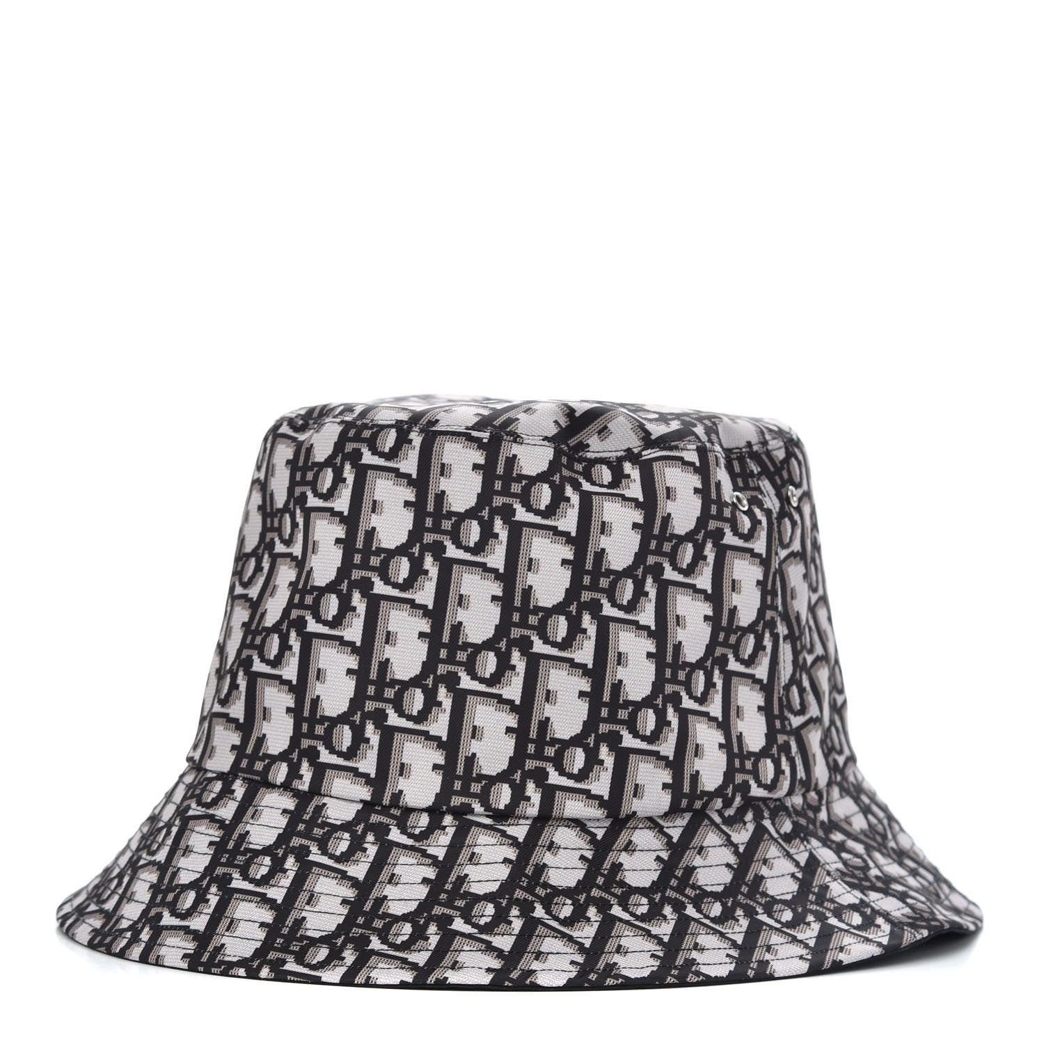 Christian Dior Polyester Cotton Oblique Teddy-D Brim Bucket Hat 58 Black 1 of 7