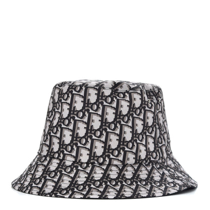Christian Dior Polyester Cotton Oblique Teddy-D Brim Bucket Hat 58 Black 1 of 7
