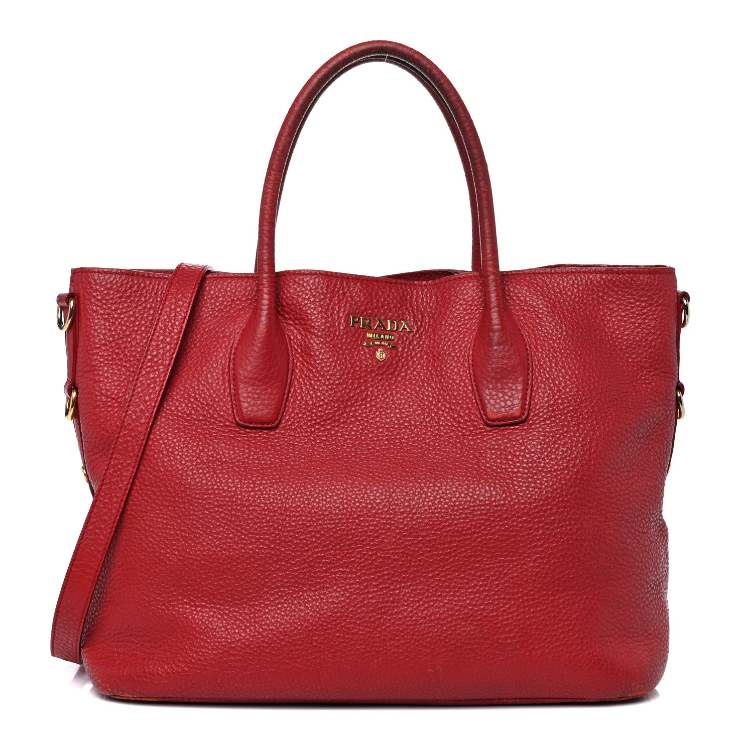 Prada Vitello Daino Tote Rosso 1 of 41