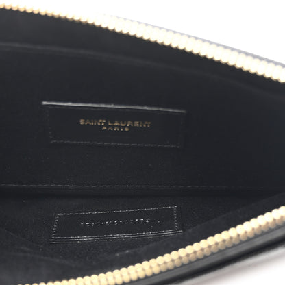 Saint Laurent Grain De Poudre Chevron Monogram Large Bill Pouch Black 5 of 8